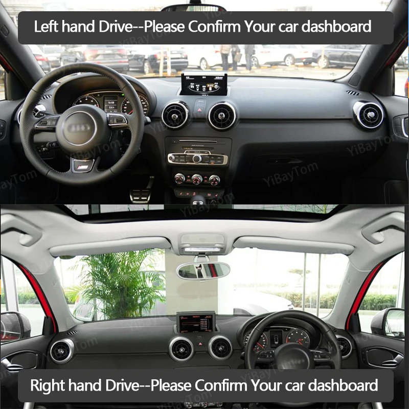 Online Alfombrilla Antideslizante De Cuero PU Para Audi A1, 2012-2018, Alta Calidad, Protección Solar, Almohadilla De La Cubierta Del Tablero, Accesorios