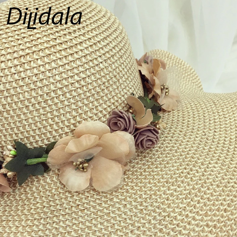 Dilidala волнистое покрытие Солнцезащитная женская соломенная шляпа для женщин