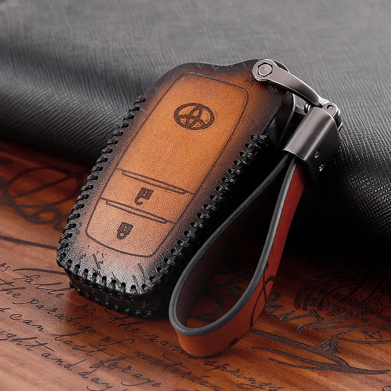 Чехол для ключей автомобиля из натуральной кожи для Toyota 86 Agya Allion Auris Avalon Aygo Vios Vitz Yaris Mark X Hilux Alphard Avanza camry