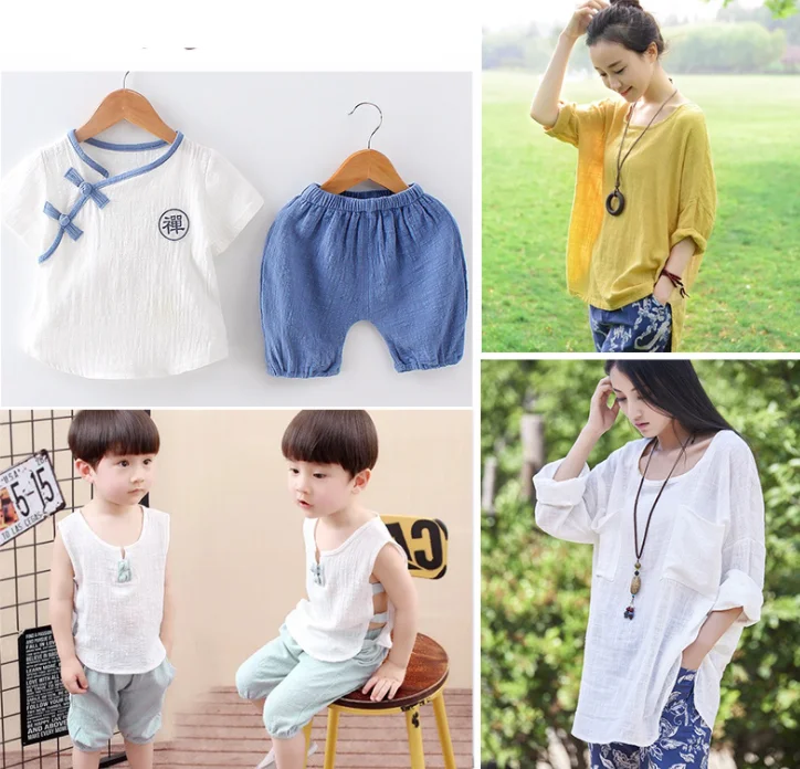 Чистая розовая льняная бамбуковая креповая хлопковая ткань для рубашек черная