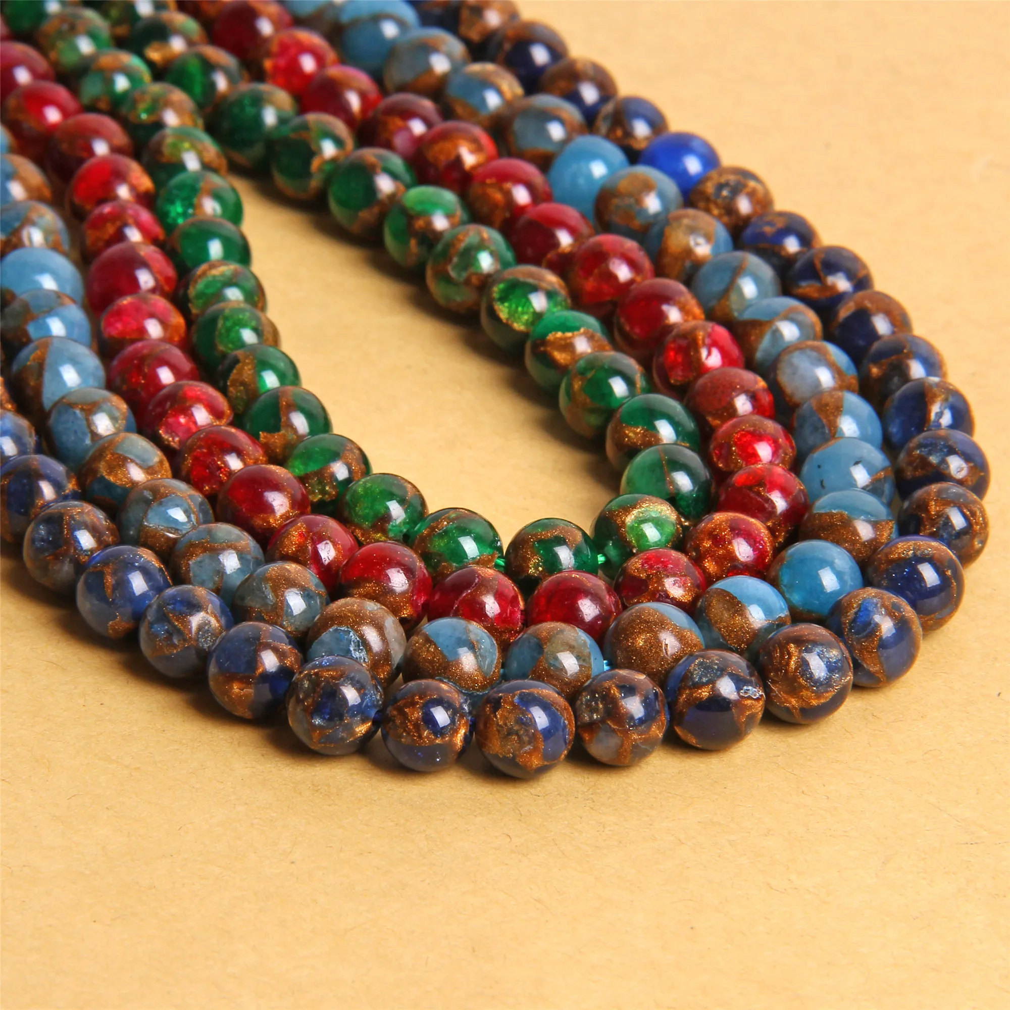 6 мм-12 мм пестрые бусины с натуральным покрытием из агатов разноцветные