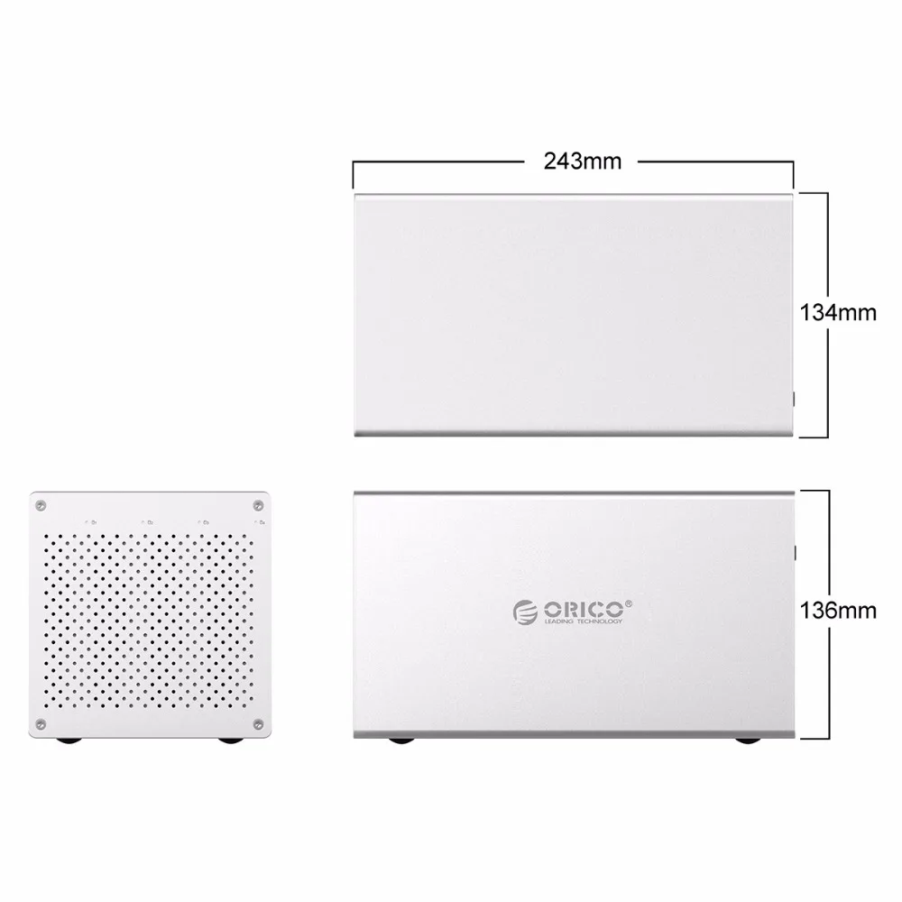 ORICO 3.5'' 4 Bay Type C HDD Enclosure Support 40TB Hard Drive Disk USB3.1 HDD Case 5Gbps High Speed HDD Docking Station