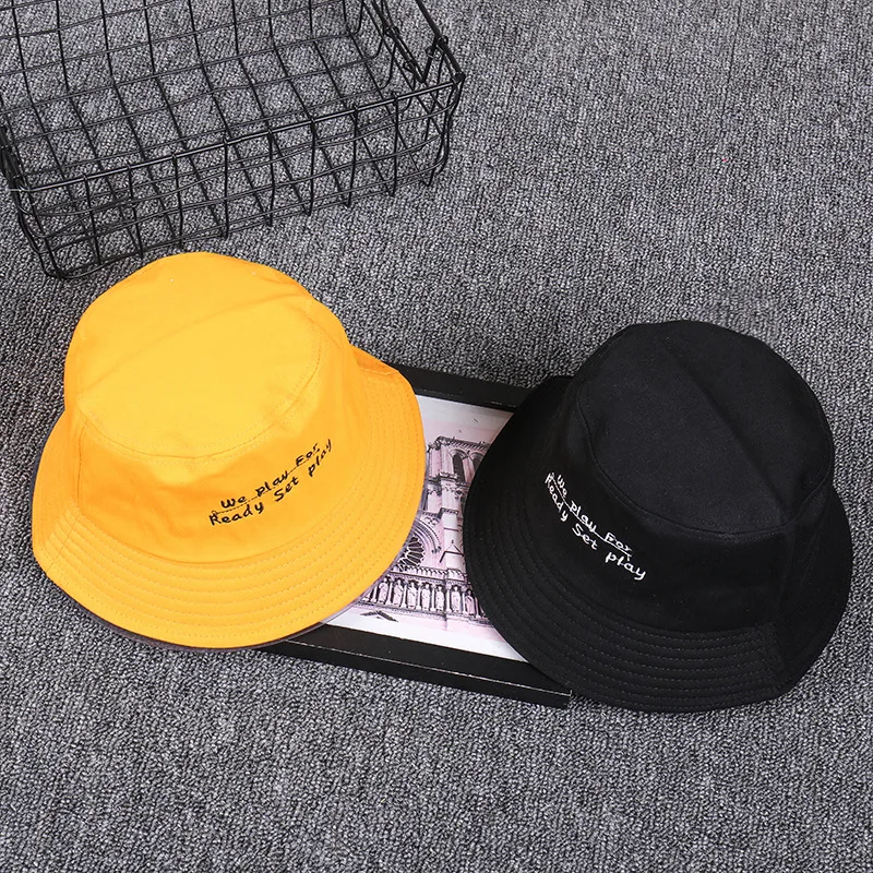 

1PC Letter Print Bucket Hat Boonie Hunting Fishing Outdoor Cap Summer Sun Hat