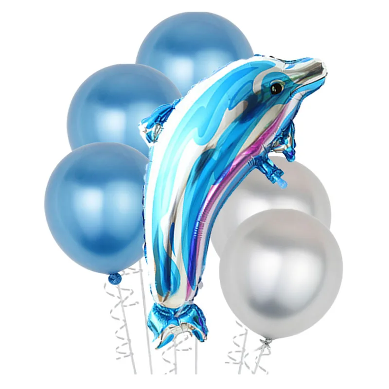 

Фольгированные воздушные шары в виде дельфина, 6 шт./компл., украшения для дня рождения мальчика, девочки, вечеринки, товары для пола, подарки ...