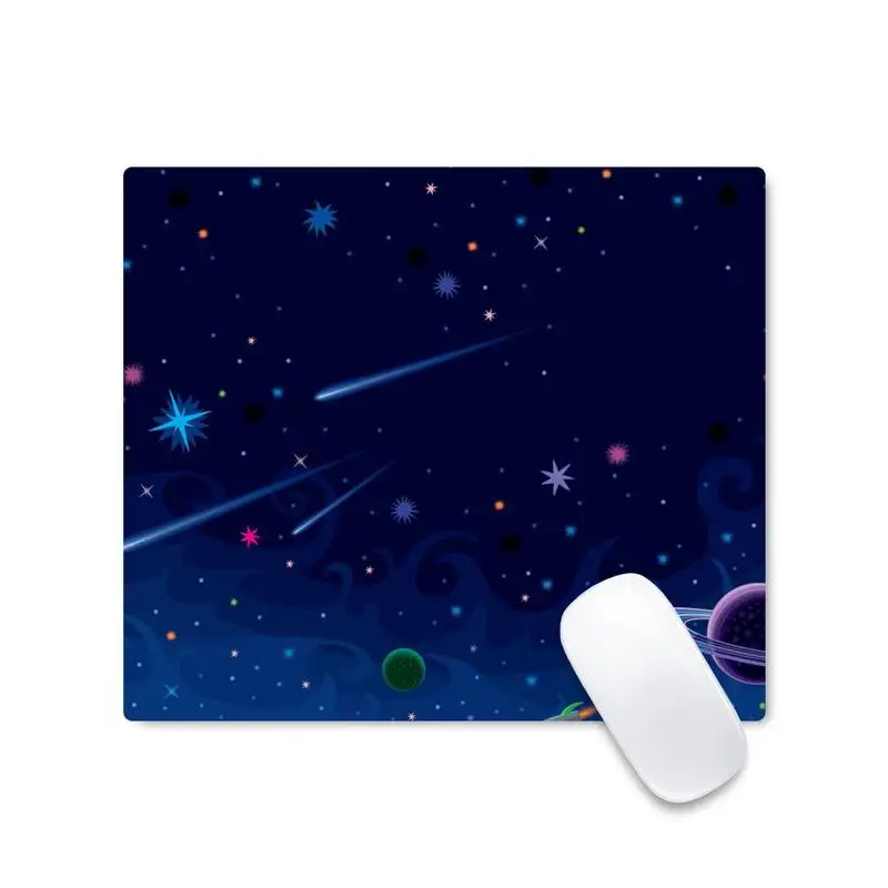 

happy space star planet Locking Edge Mouse Pad Game Non slip Cushion Square Thickness 2mm