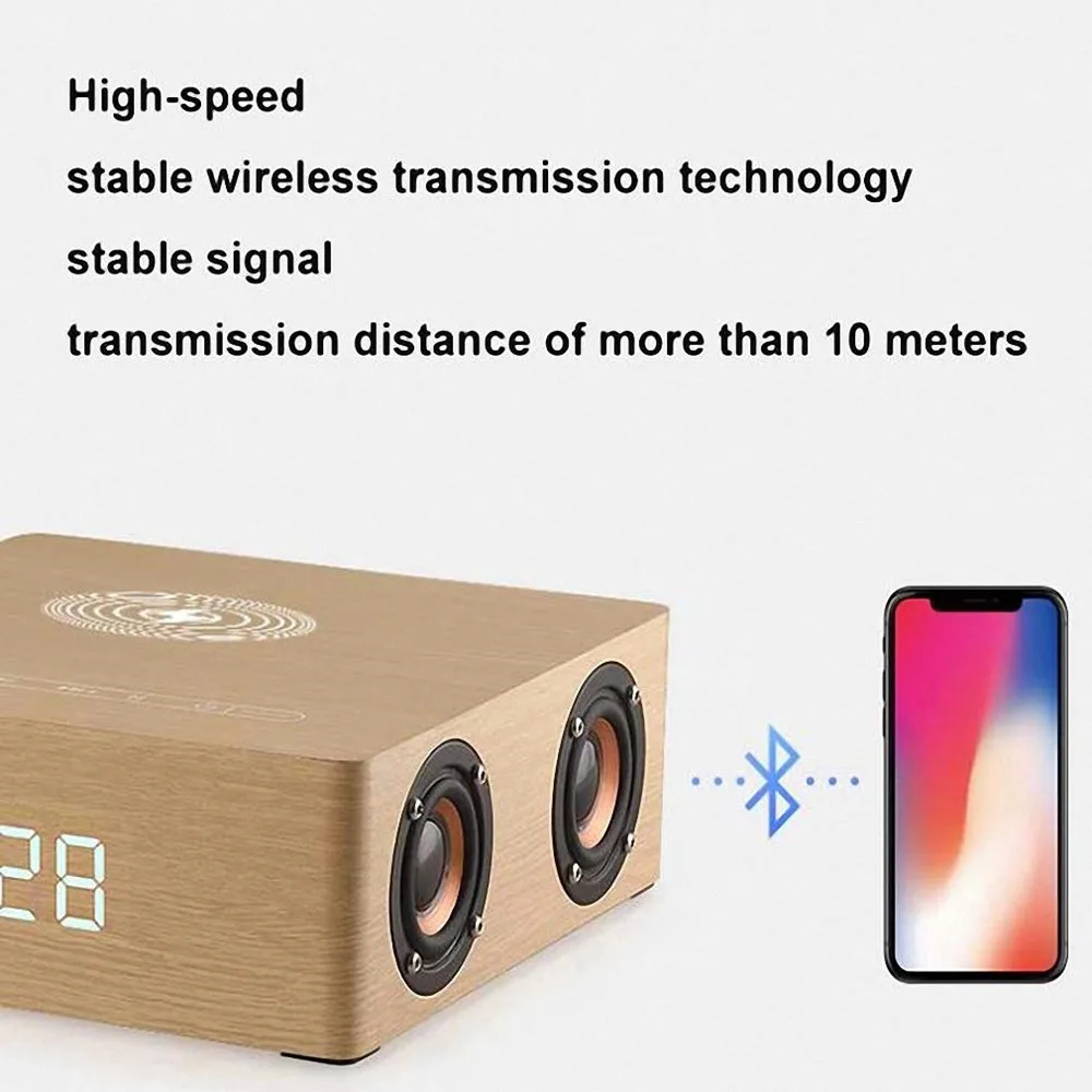HYASIA Bluetooth колонка с будильником многофункциональное Беспроводное зарядное