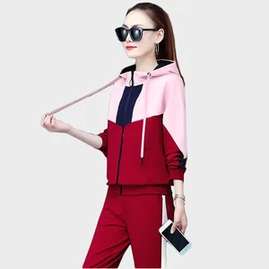 Трендовые товары, Женский комплект одежды большого размера, спортивный костюм для отдыха, женский осенний спортивный костюм с капюшоном, комплект из 2 предметов в Корейском стиле 43