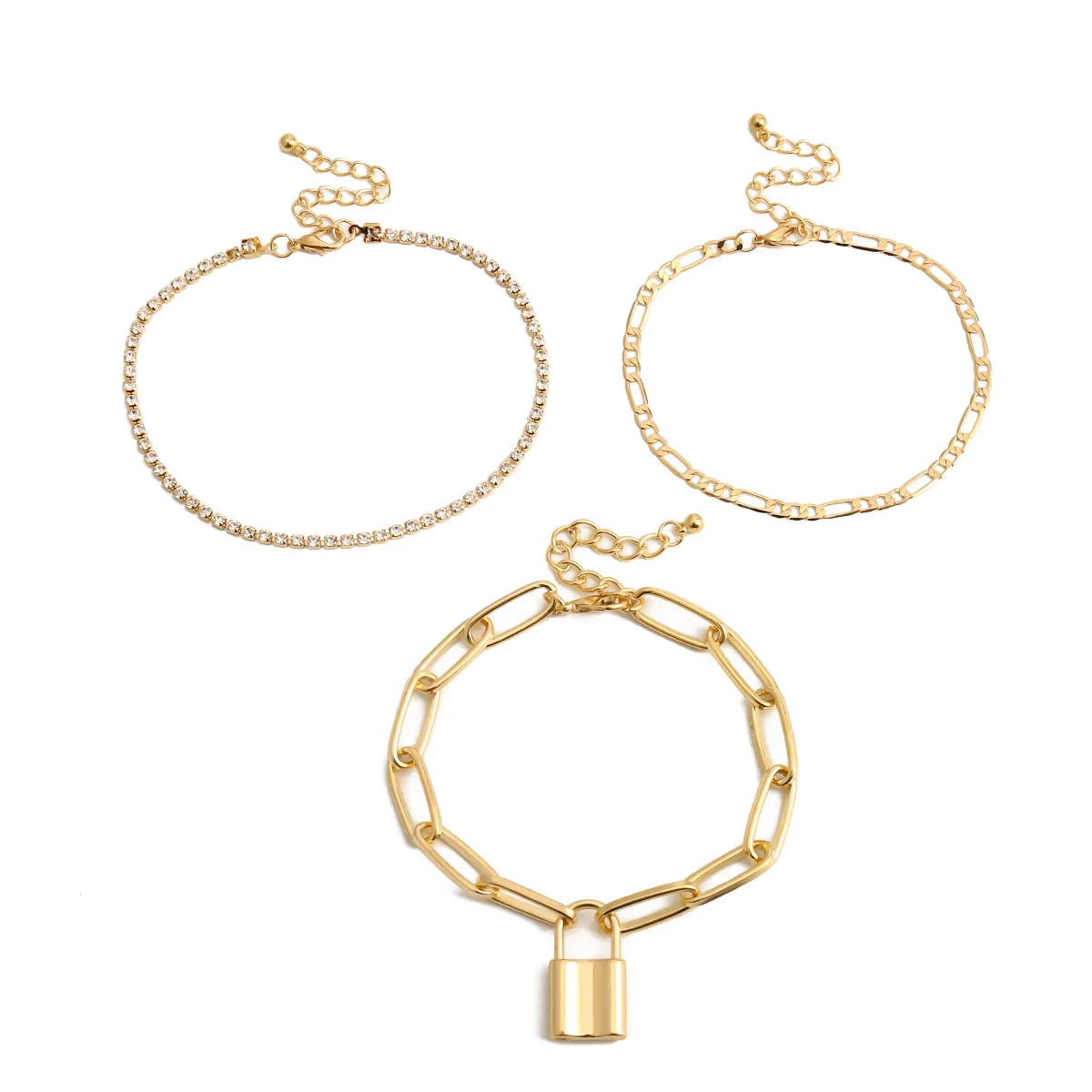 Браслеты Meetvii в стиле панк с подвеской-замком цепочка на ногу женские