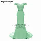 В наличии 36 цветов кружевное платье-Русалка для выпускного вечера на молнии с разрезом из тюля со шлейфом вечернее платье