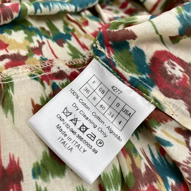 

2021 Summer Newest Unique Designer Fashion Style Hand Painting Short Sleeve Elegant Cotton Midi Dresses