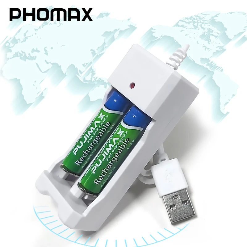 PHOMAX USB 2 слота 1 V Портативный быстро с линией аккумуляторная батарея аа ААА