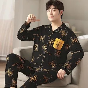 Mens Pajamas Set Spring Autumn Cotton Long Sleeve Sleepwear Japan Anime Luffyed Home Clothes Luxury Pijama Mujer For Lover