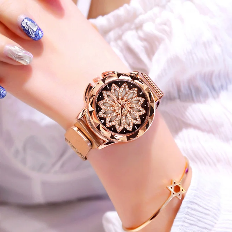 Роскошные ювелирные изделия женские часы 2019 модные хрустальные звездное небо