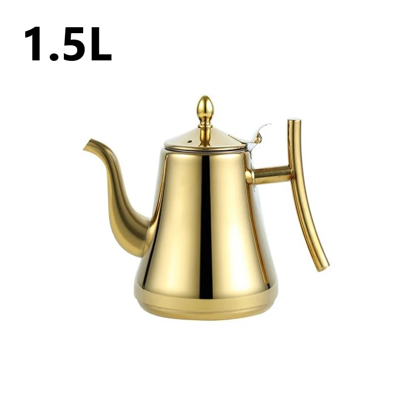 

304 Thick Stainless Steel Teapot Flower Teapot Restaurant With Strainer Commercial Hotel Restaurant Tea Kettle Kitchen Tools