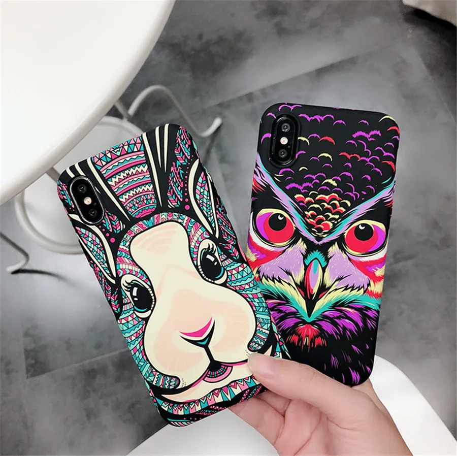Светящийся чехол с животными для iPhone 11 Pro Max XR XS Max 6 6S 7 8 Plus X Тигр Волк слон ночной светящийся силиконовый мягкий ТПУ чехол для телефона