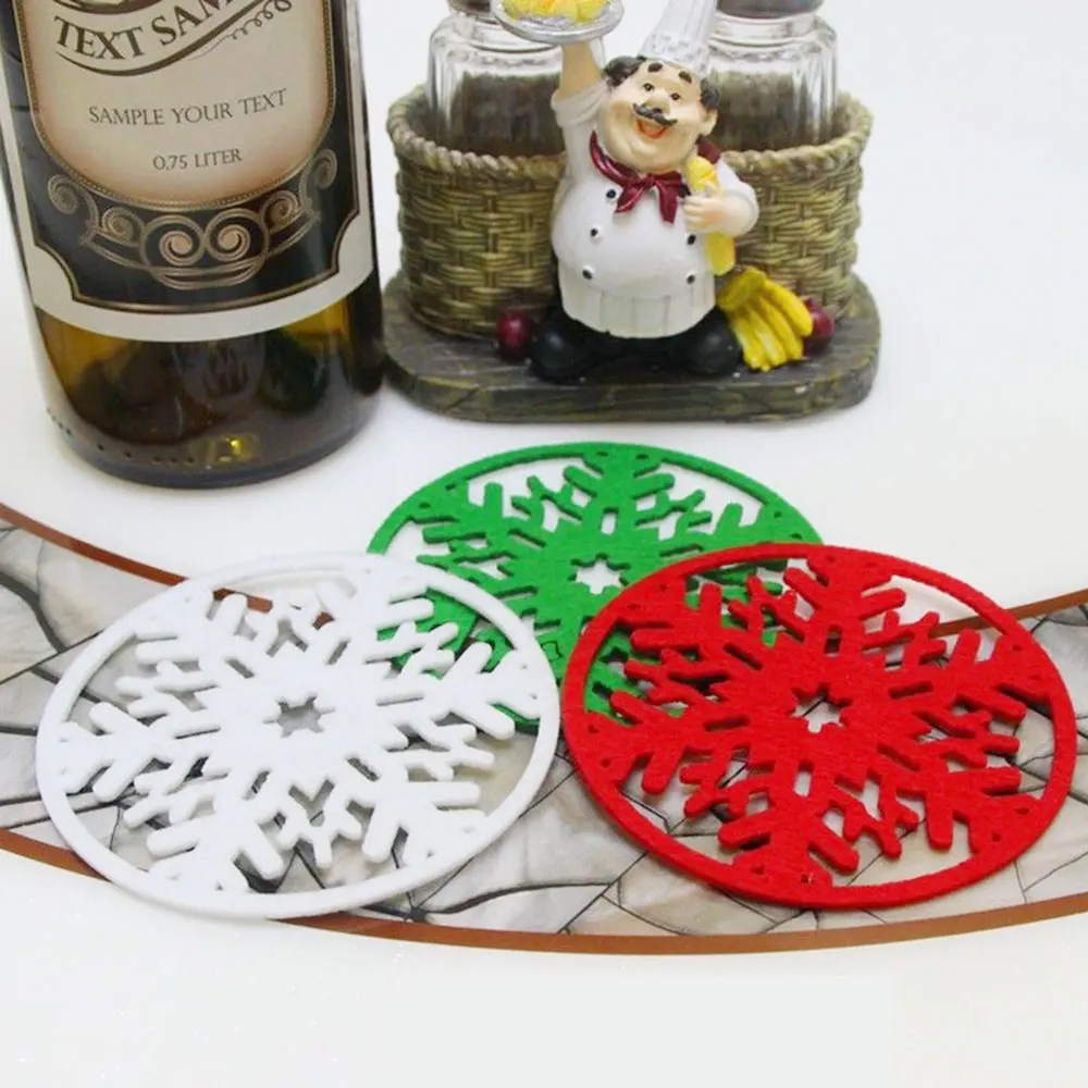 Christmas Snow Coasters Snowflake Place Mats Coffee Wine Cup Pad Tea Craft Xmas | Дом и сад