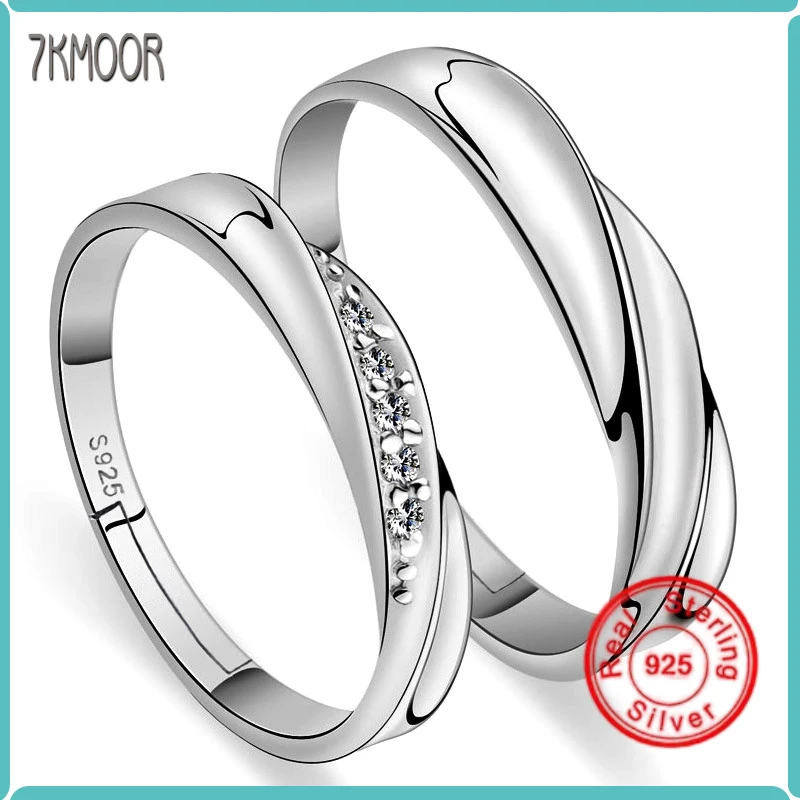 

Opening Wave Of High-quality Crystal Stone Jewelry Vintage Ring Couple Lovers Sterling Silver Rhinestone Ring for Couple