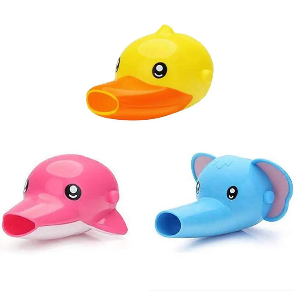 3-piece cute cartoon large head three-dimensional children's Guide sink hand washing machine faucet extension | Дом и сад