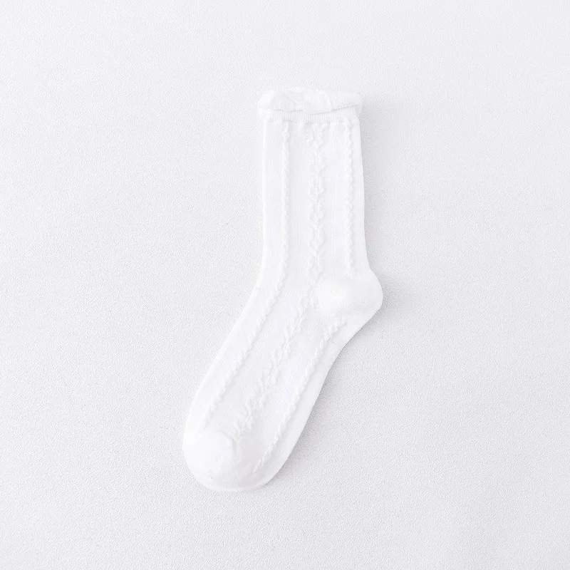 

Printing Women Sock Lace Ladies Socks Geometric Breathable Skateboard Middle Tube Cotton Sox Girls Solid Color Japanese Meias