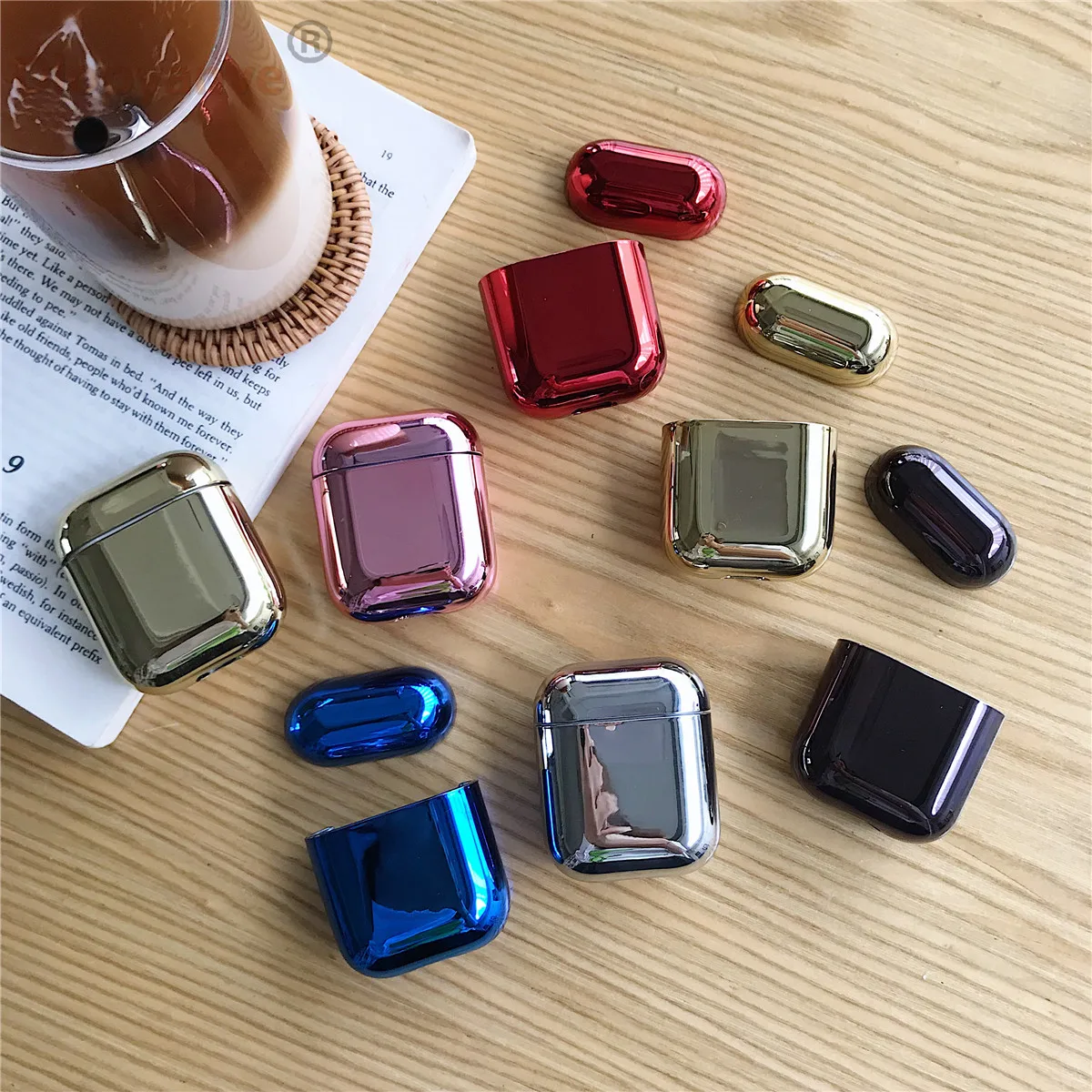 Для Apple AirPods чехол мультфильм Bluetooth наушники защитный Жесткий ПК для Air Pods