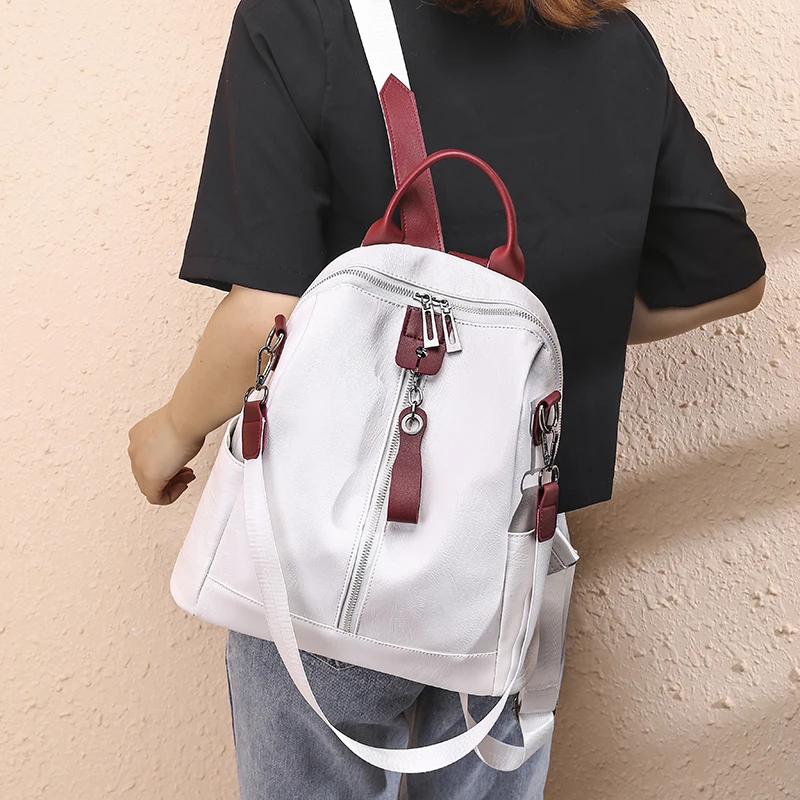2019 Стильные Простые Женские сумки высокого качества на молнии рюкзак для женщин