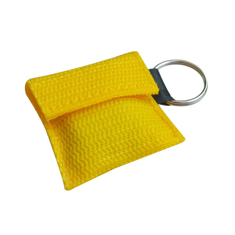 yellow 2 шт. маска для искусственного дыхания при реанимации, брелки для ключей с кольцом, аварийной безопасности защитный лицевой щиток оказание первой помощи сумка средство для ухода за полостью 6 цветов - Цвет: yellow