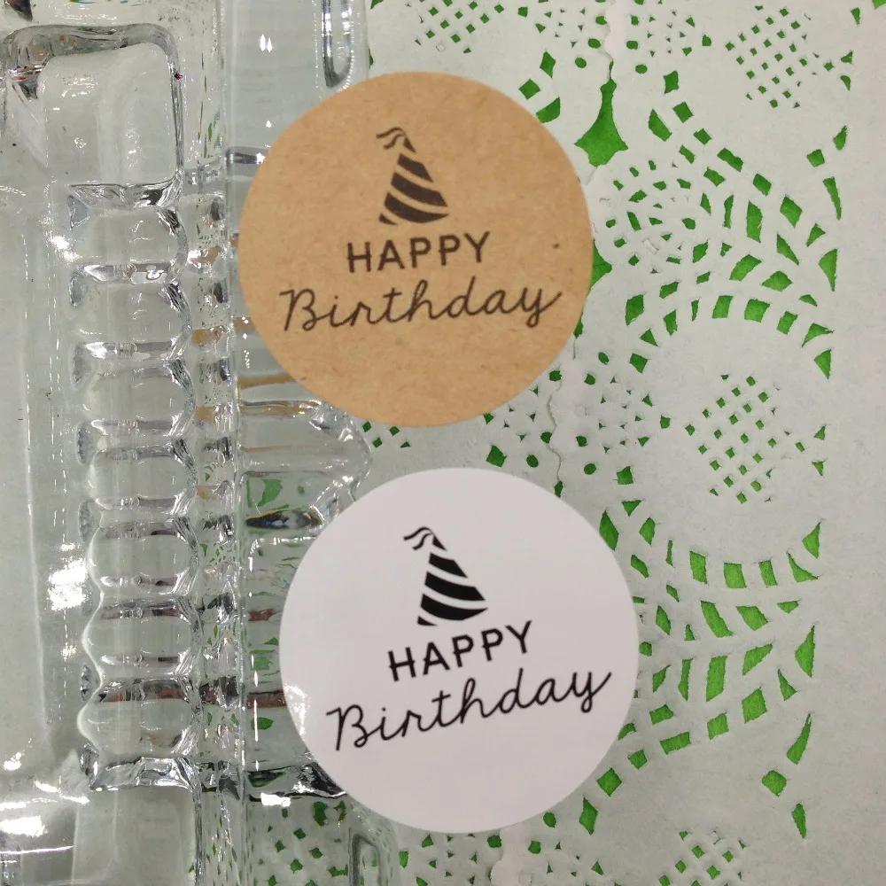 

300 шт./лот 3,5*3,5 см Крафтовая наклейка с узором в виде шляпы для самостоятельного изготовления подарков, тортов, конфет, бумаги, бирки, самокле...