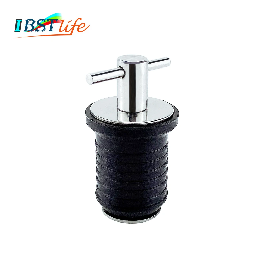 

Stainless steel 304 Handle Rubber Drain Plug T-Handle TWIST-IN Hull Livewell bilge transom seawall marine boat Yacht accessories
