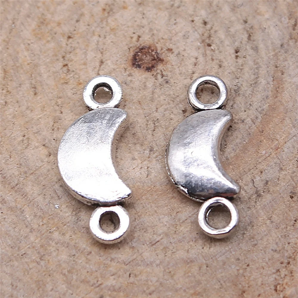 

free shipping 108pcs 15x6mm antique silver moon charms diy retro jewelry fit Earring keychain hair card pendant accessories
