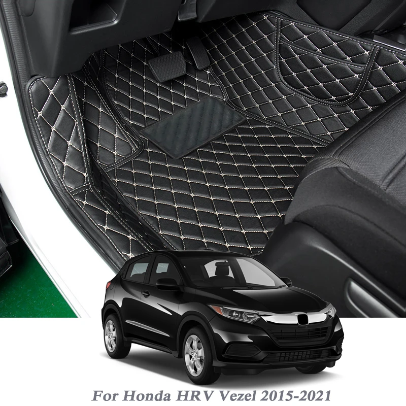 

3pcs Car Styling PU Leather Floor Mat For Honda HRV Vezel 2015-2021 LHD Auto Foot Pad Automobile Carpet Cover Internal Accessory