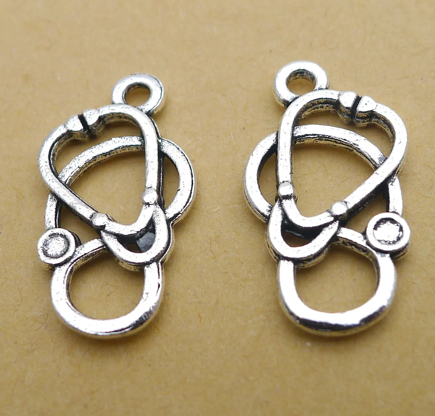 

Charm for making jewelry 10pcs 13x23mm antique silver color Stethoscope charms