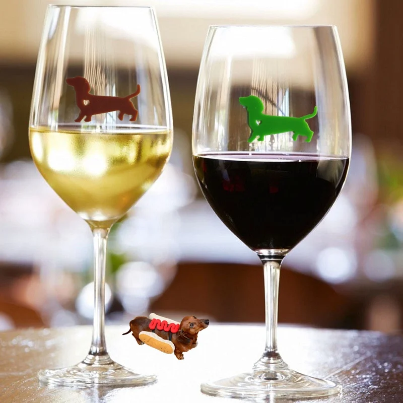 Набор из 12 многоразовых клейких маркеров с рисунком таксы собаки|Украшения