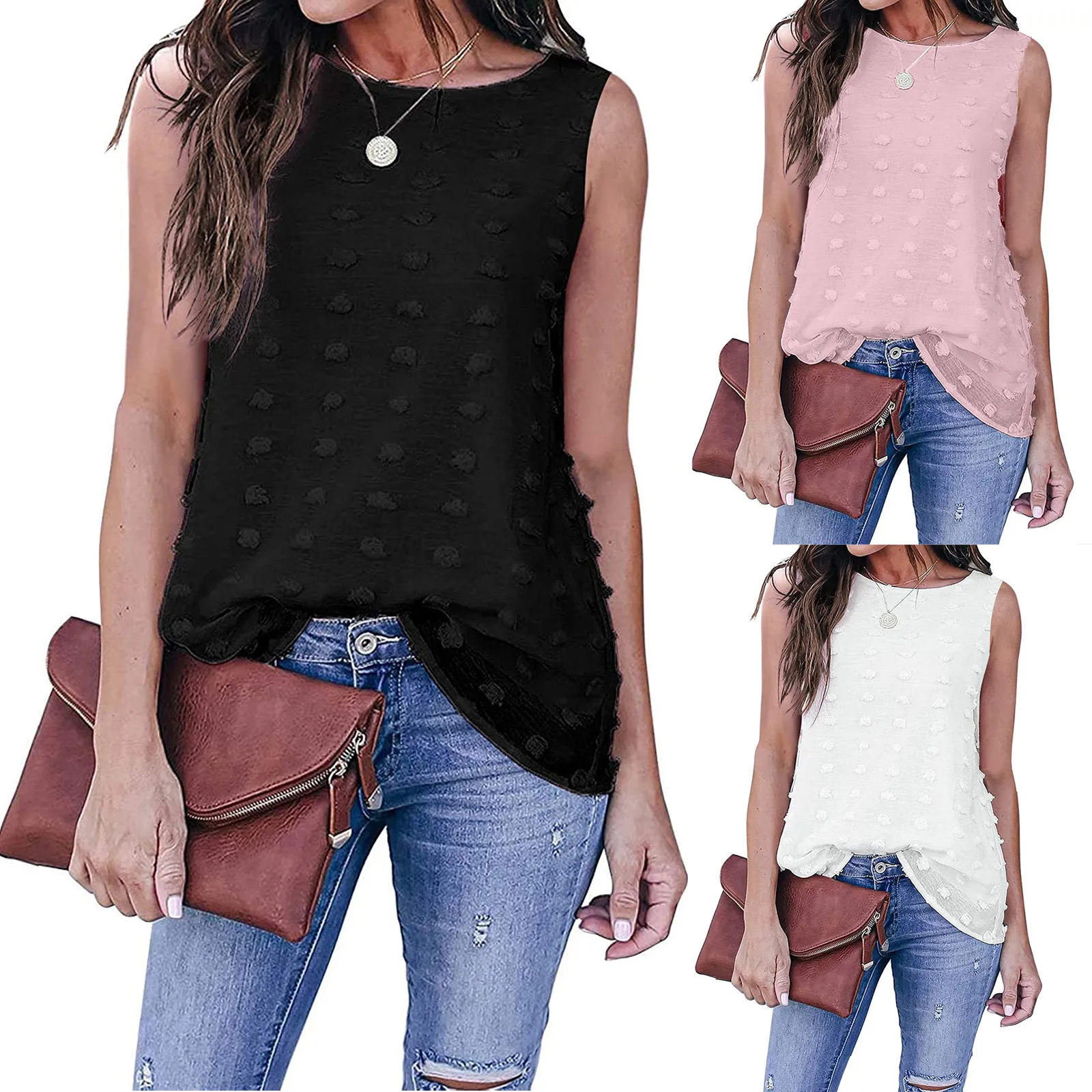 

Embroidery White Blouses Women Elegant Sleeveless Thin Summer Top O Neck Casual Fashion Chic Woman Blouses 2021 Shirts Chemises