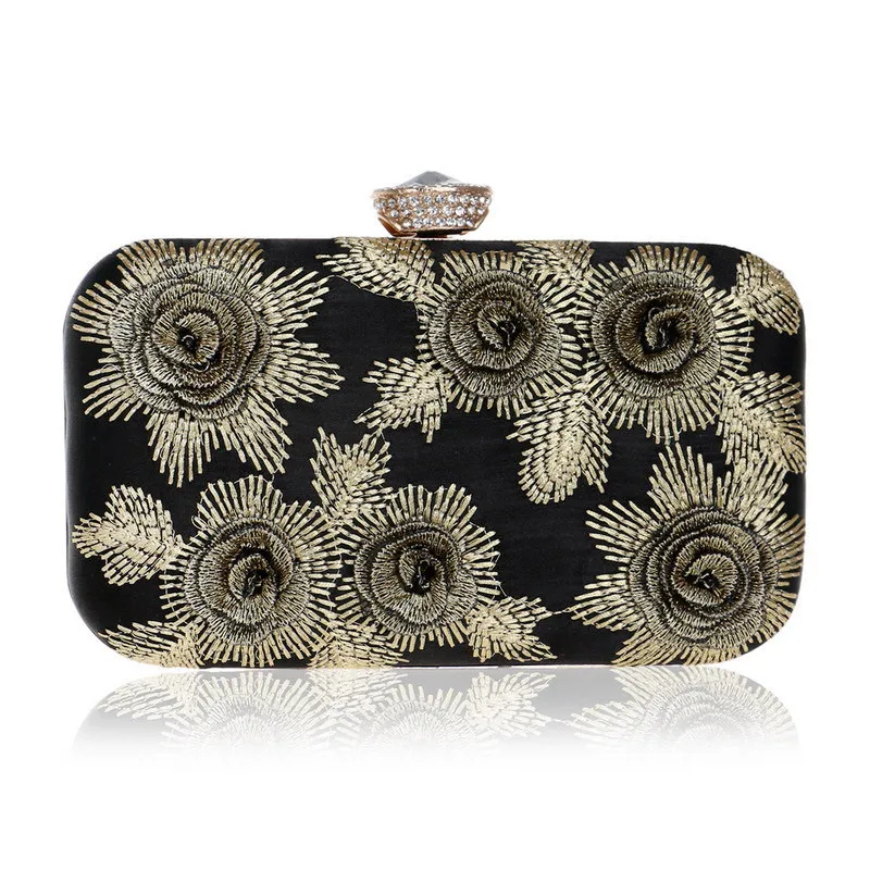 Женский модный вечерний клатч с вышивкой дизайнерская сумка через плечо для