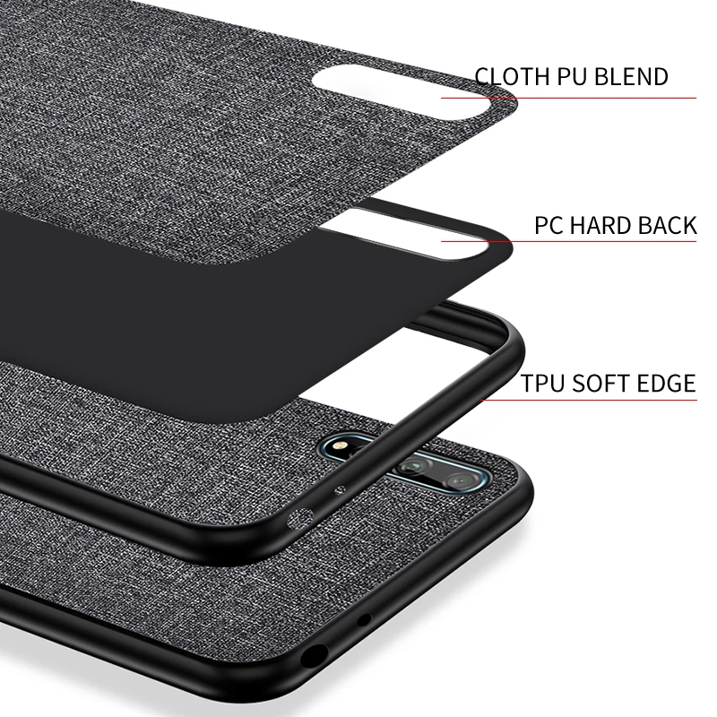 Чехол для Huawei P Smart 2020 роскошные тканевые жесткие чехлы из мягкого поликарбоната и