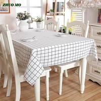 plaid linen tablecloth kitchen nordic style table cover white gray living room decoration for home rectangular tea table cloth