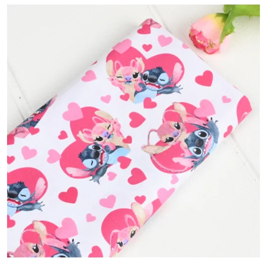 100 хлопчатобумажная ткань Disney Lilo &amp Stitch Yoda Love Print для шитья квилтинга рукоделия