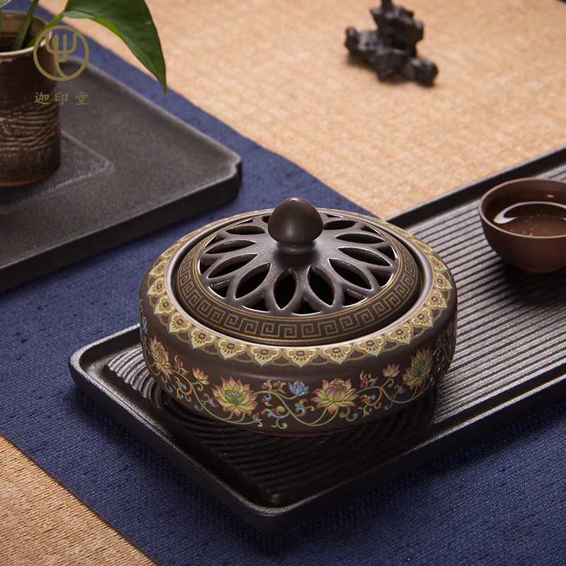 

Винтажная керамическая курильница, аромадиффузор, Будда, церковная курильница, сжигатель для благовоний, украшение для дома DG50IB