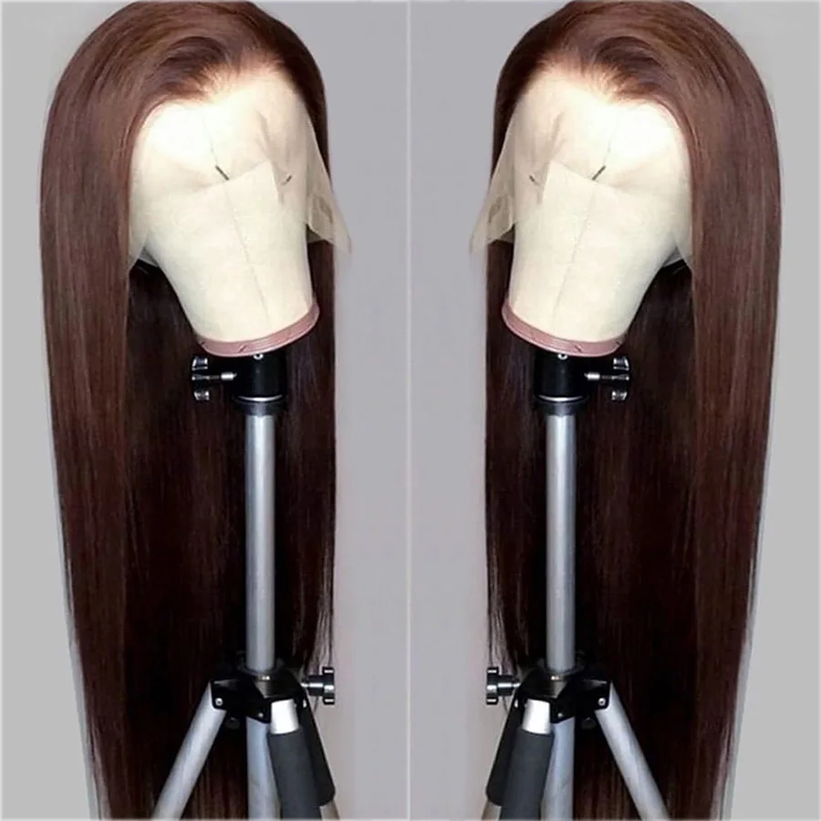 Miss Rola Brazilian 180% Density Staright Hair Wig 4*4 Lace Closure Human Hair Wigs 30# 99J BUG Orange Blonde Remy Pre Plucked