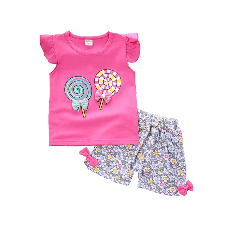 

New Summer Baby Girl Clothes Children Cartoon Cute Vest Shorts 2Pcs/sets Toddler Fashion Cotton Clothing Infant Kids Tracksuits