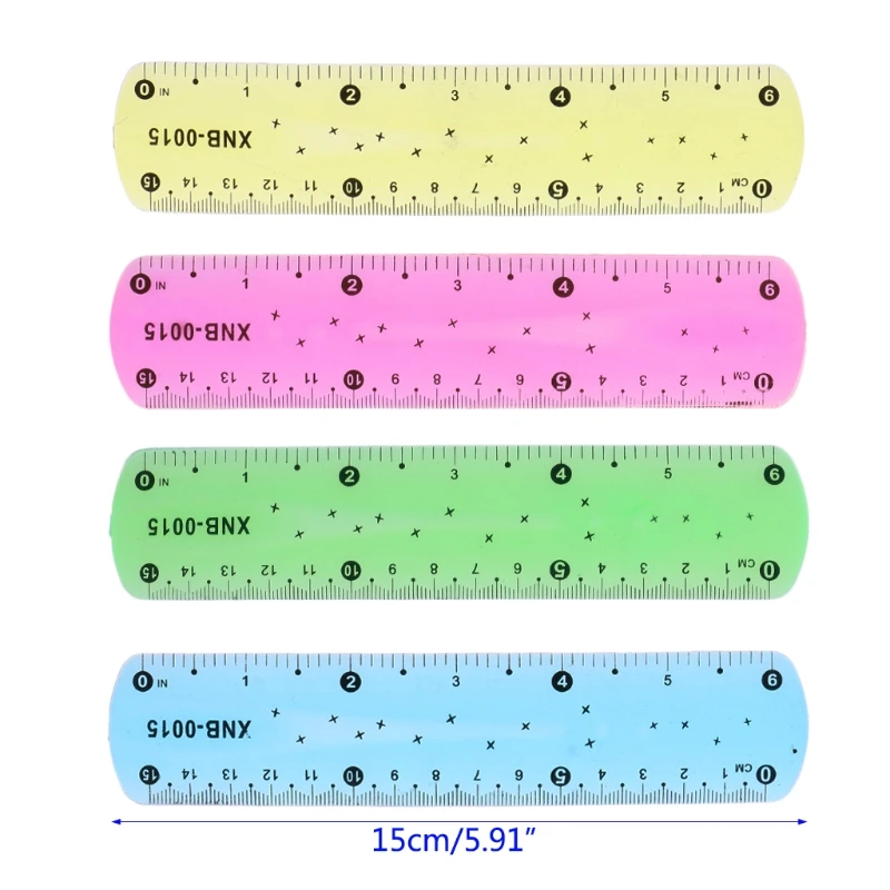 

1PC Soft 15cm Ruler Multicolour Flexible Creative Stationery Rule School Supply 45BA