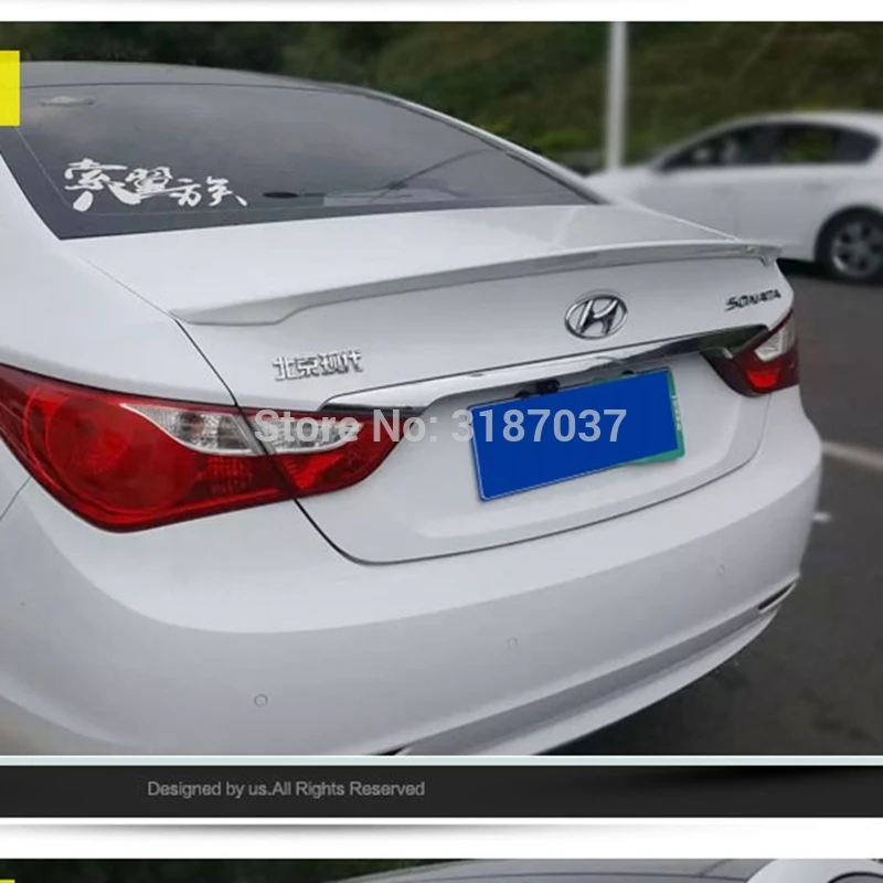 For Hyundai Sonata 8 Spoiler 2011-2013 ABS Plastic Unpainted Color Rear Roof Wing Trunk Lip Boot Cover Car Styling | Автомобили и
