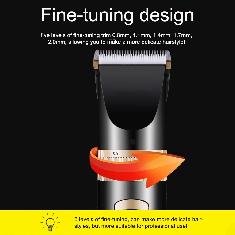 

Men Travel Adult Cutting Adjustable Speed USB Rechargeable LCD Display Electric Cordless Hair Clipper Home Professional Machine