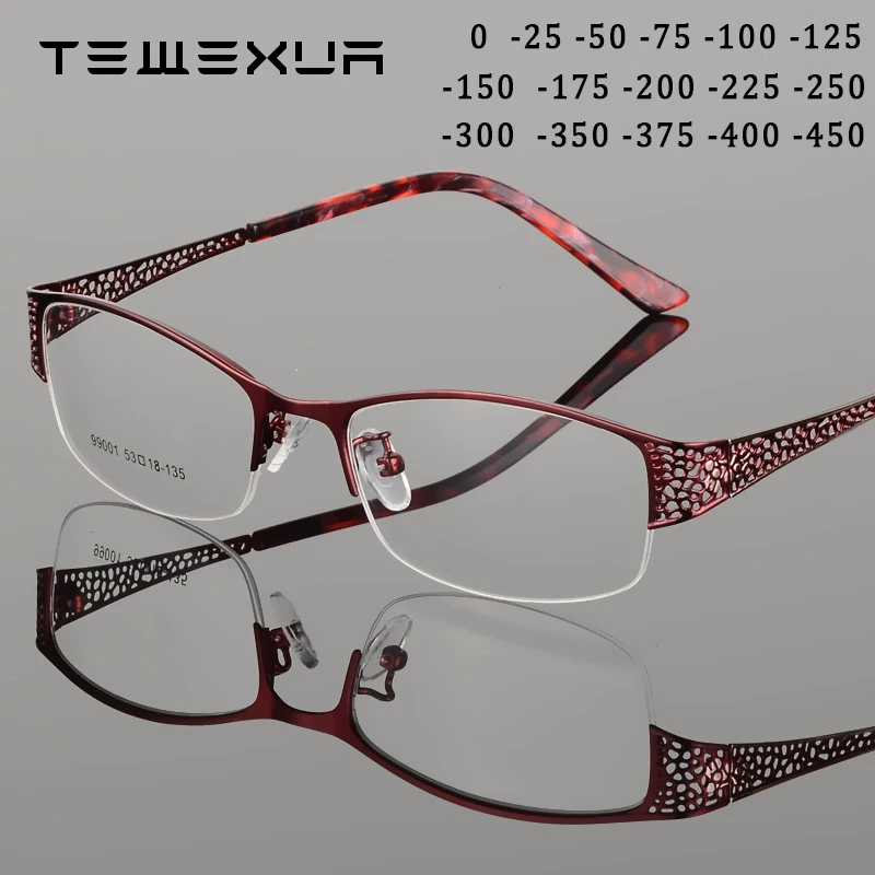 Роскошные полые дизайнерские очки TEWEXUA для близорукости дамские компьютерные в