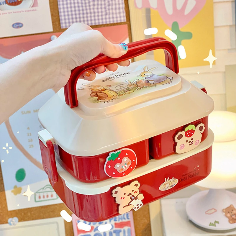 Милый Ланч-бокс Bento в японском стиле для девочек школьный детей и пикника с