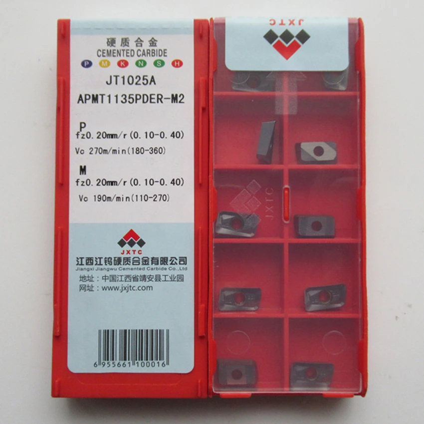 Карбидные вставки с ЧПУ JXTC APMT1135PDER-H2 JT1225/APMT1135PDER-M2 JT1025A/APMT1135PDER-M2 JT1225/APKT1604-AH JK001 10