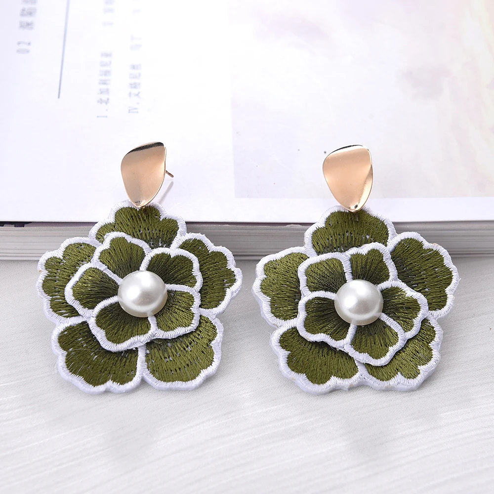 Ztech Bohemia Cloth Flower Shape Mix Color Beads Fashion Jewelry For Women Girls Vintage Wedding Accessories Brincos Wholesale | Украшения
