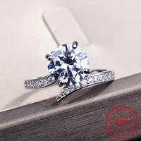 hoyon pt950 high carbon diamond ring natural moissan style wedding ring s925 silver jewelry for women