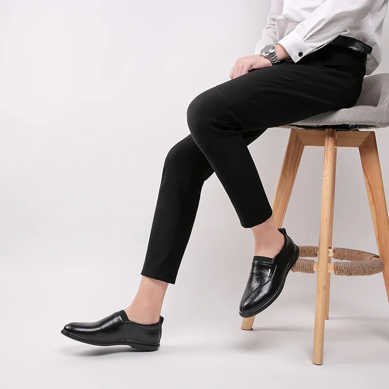 

New Fashion Genuine Leather Men Casual Shoes big size Slip On Formal Shoes Man Business Dress weding Shoes schoes Loafers w5