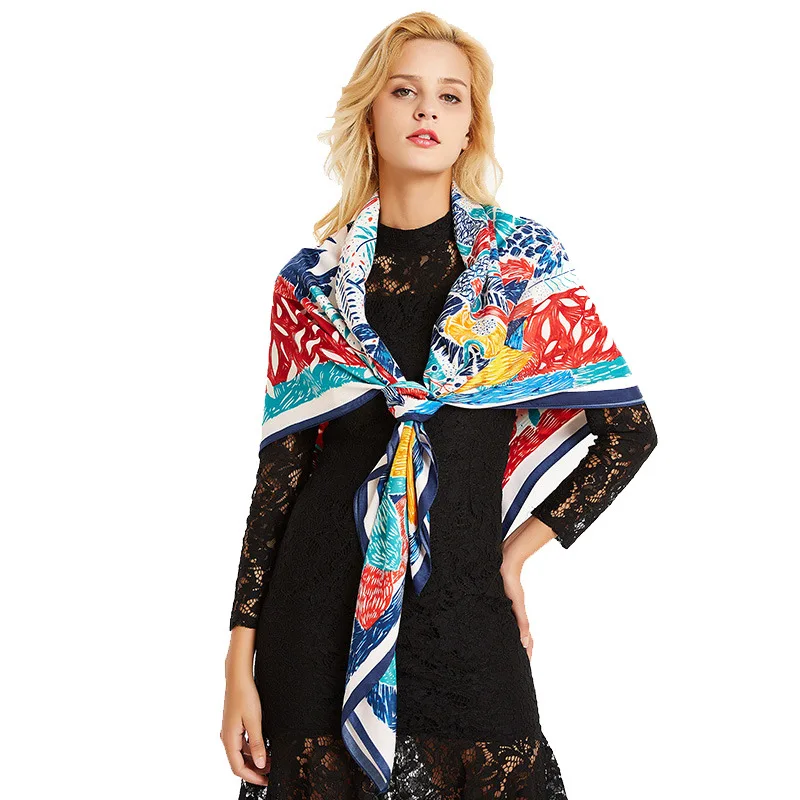 

sunscreen Silk Wraps Scarf Summer Shawls ScarvesLadyBandana Hijabs beach Bufand de seda Foulard ensoieprotecto solar playa rusia